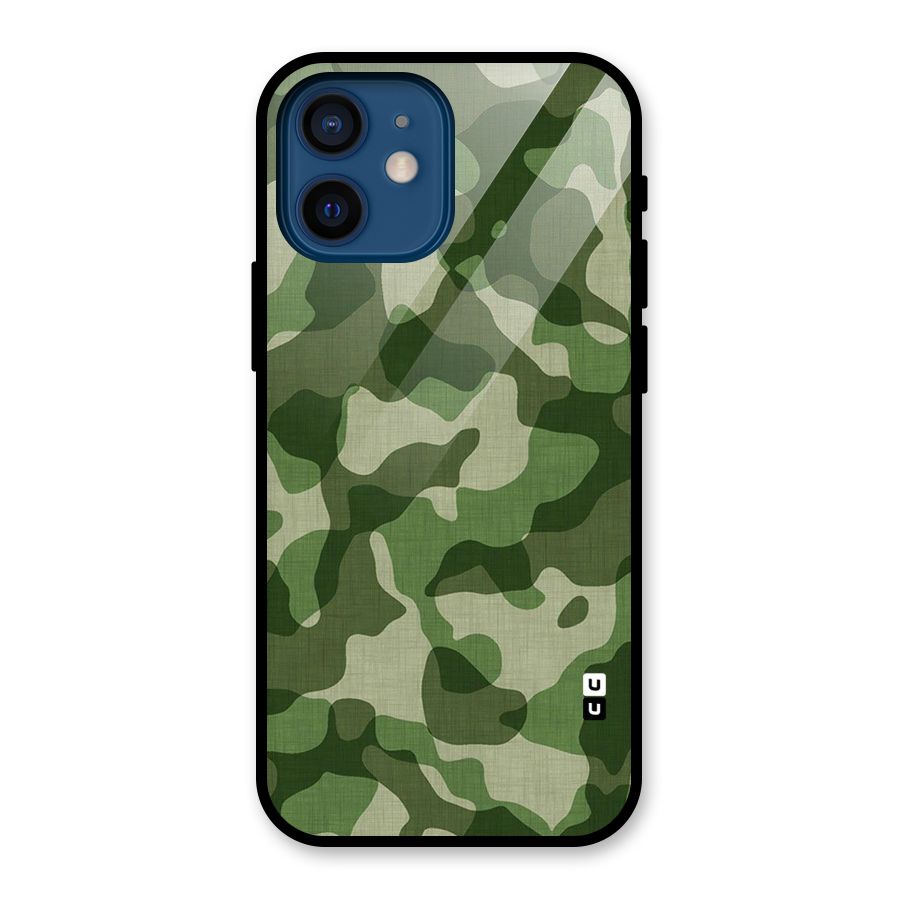 Camouflage Pattern Art Glass Back Case for iPhone 12 Mini