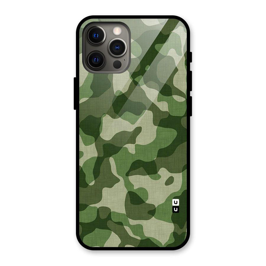 Camouflage Pattern Art Glass Back Case for iPhone 12 Pro Max