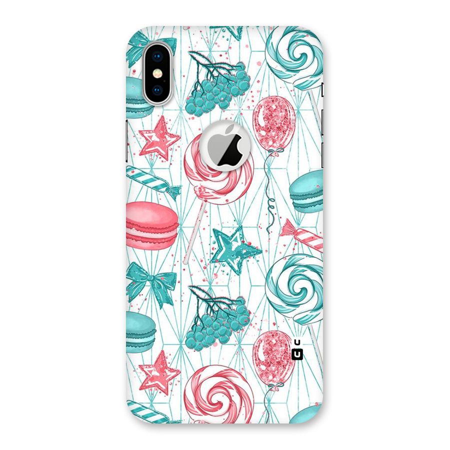 Candies And Macroons Back Case for iPhone XS Logo Cut