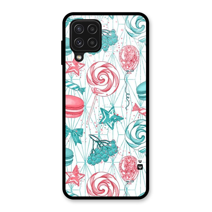 Candies And Macroons Glass Back Case for Galaxy A22 4G