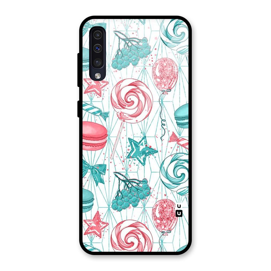 Candies And Macroons Glass Back Case for Galaxy A50