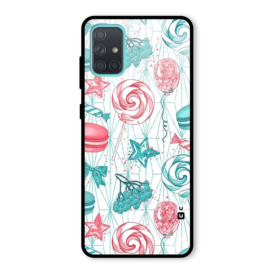 Candies And Macroons Glass Back Case for Galaxy A71