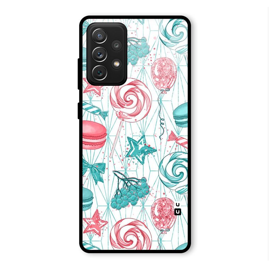 Candies And Macroons Glass Back Case for Galaxy A72