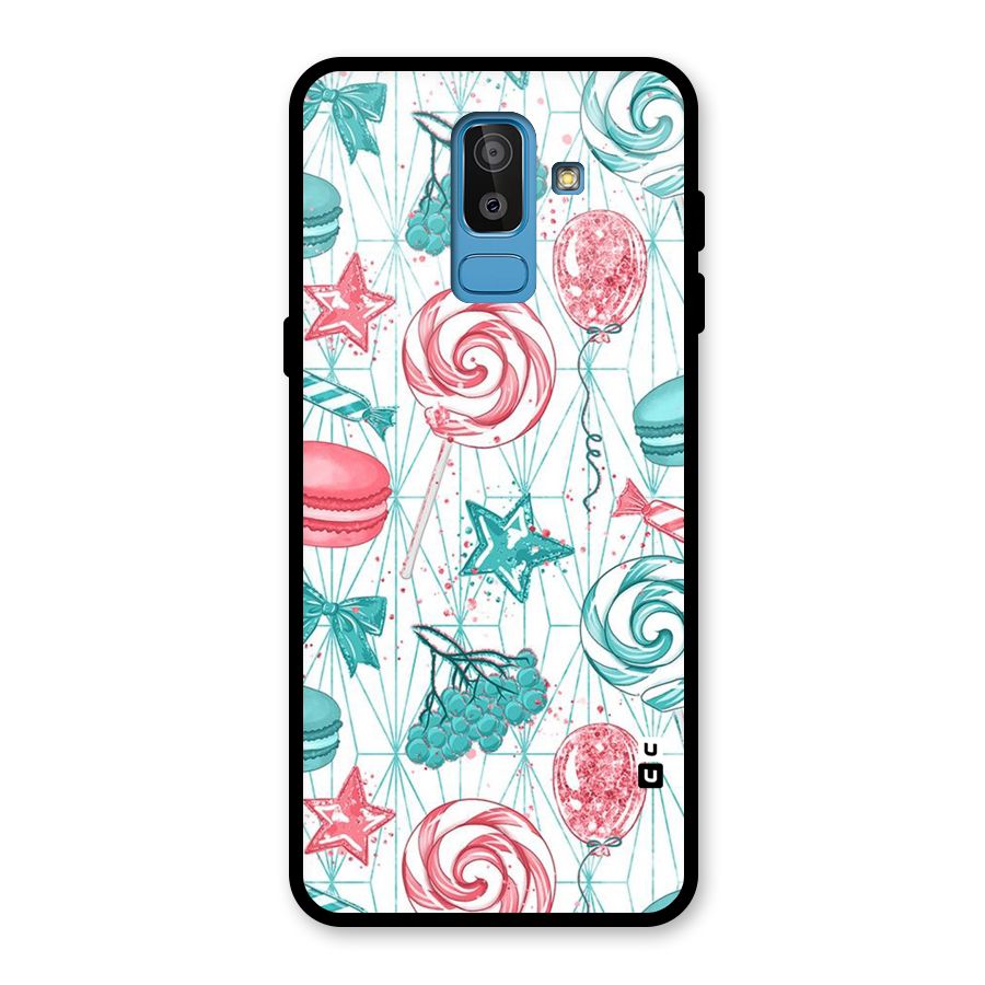 Candies And Macroons Glass Back Case for Galaxy J8