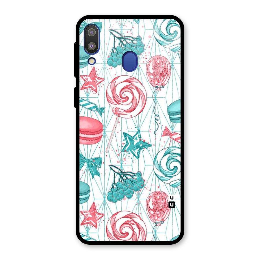 Candies And Macroons Glass Back Case for Galaxy M20