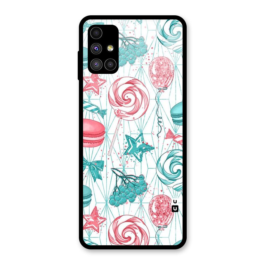 Candies And Macroons Glass Back Case for Galaxy M51