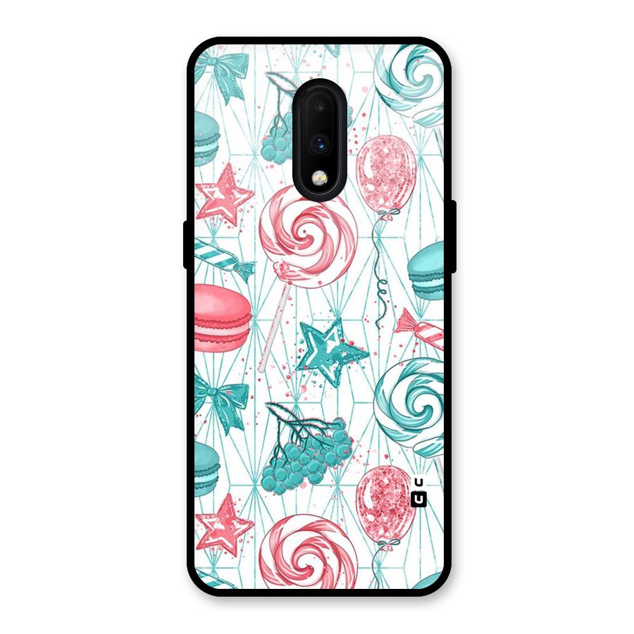 Candies And Macroons Glass Back Case for OnePlus 7