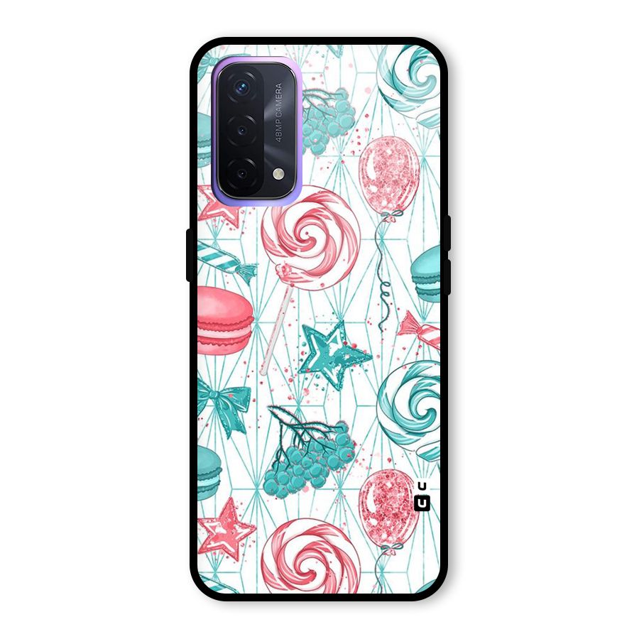 Candies And Macroons Glass Back Case for Oppo A74 5G