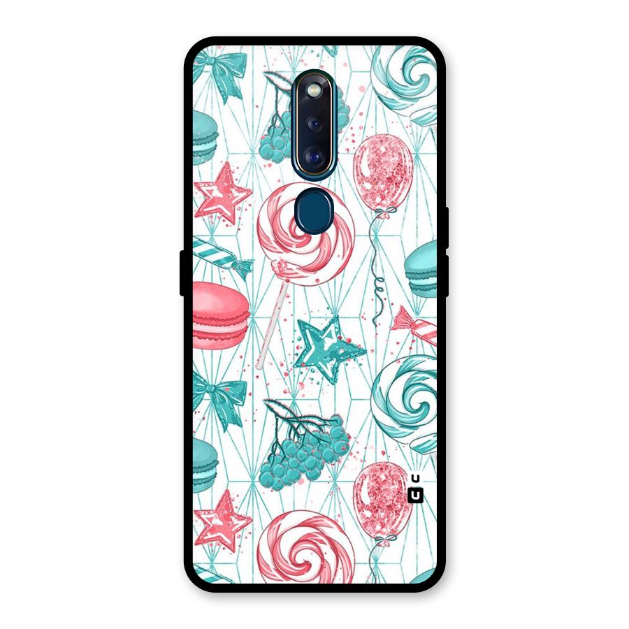 Candies And Macroons Glass Back Case for Oppo F11 Pro