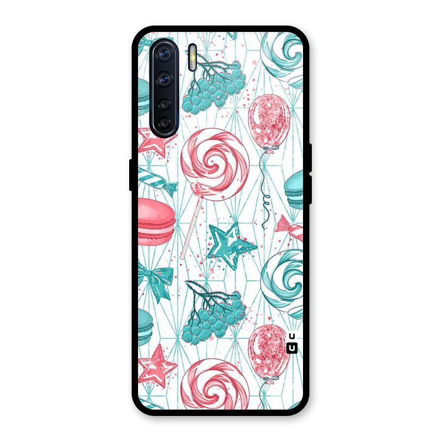 Candies And Macroons Glass Back Case for Oppo F15