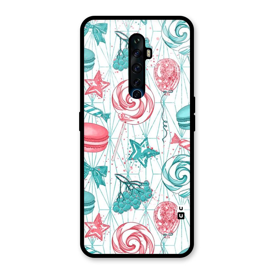 Candies And Macroons Glass Back Case for Oppo Reno2 Z