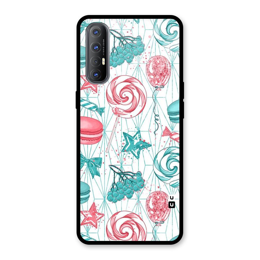 Candies And Macroons Glass Back Case for Oppo Reno3 Pro
