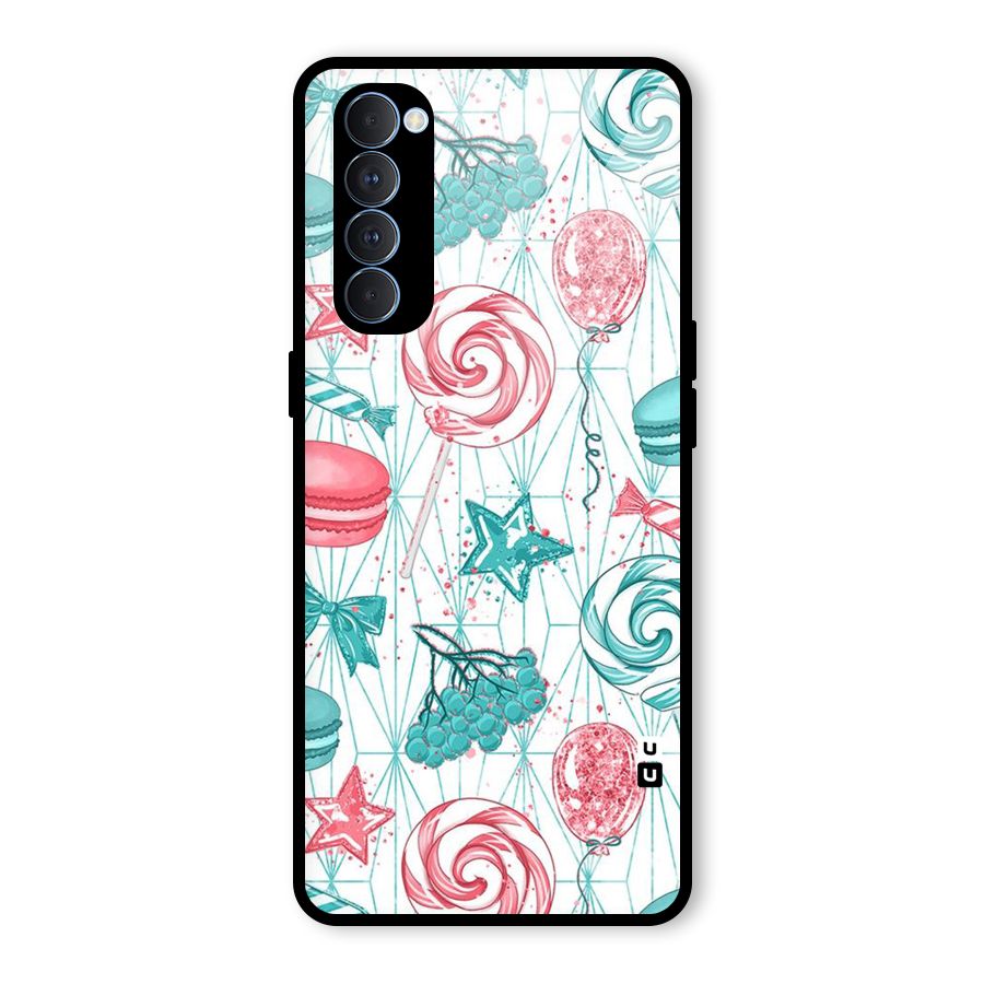 Candies And Macroons Glass Back Case for Oppo Reno4 Pro