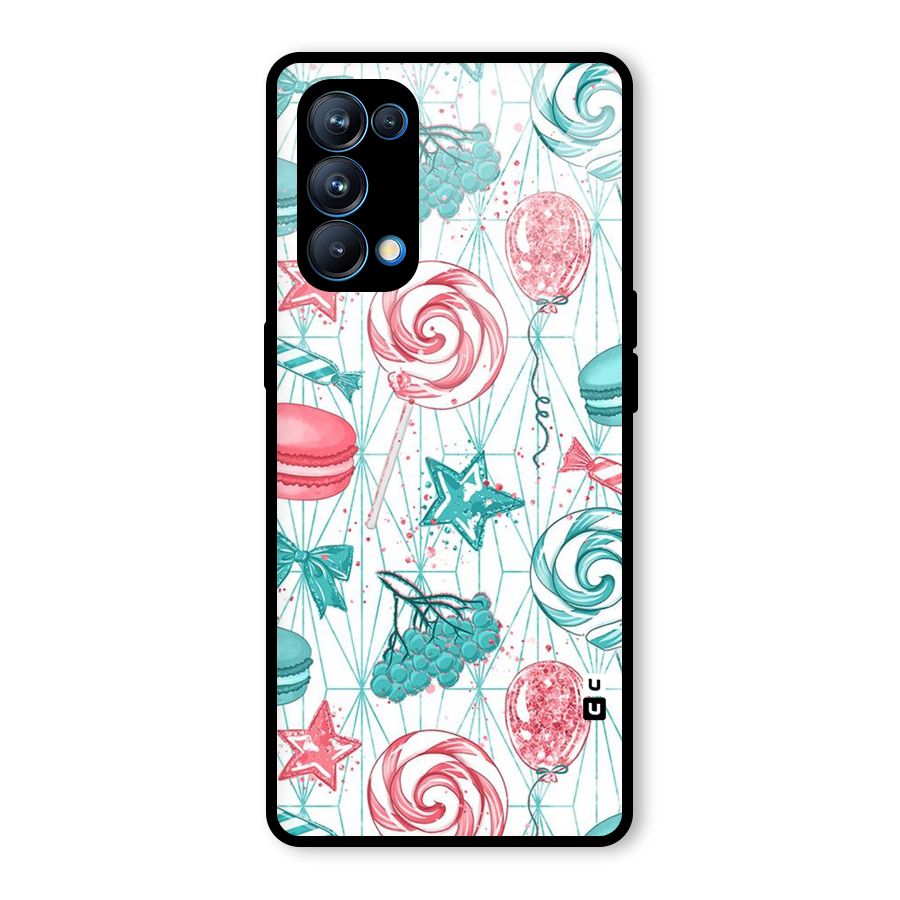 Candies And Macroons Glass Back Case for Oppo Reno5 Pro 5G