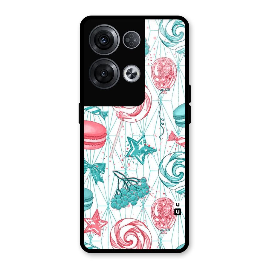 Candies And Macroons Glass Back Case for Oppo Reno8 Pro 5G