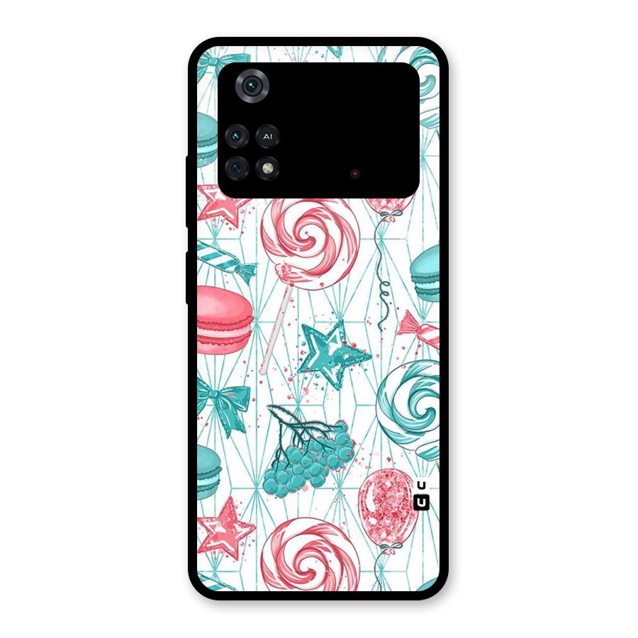 Candies And Macroons Glass Back Case for Poco M4 Pro 4G