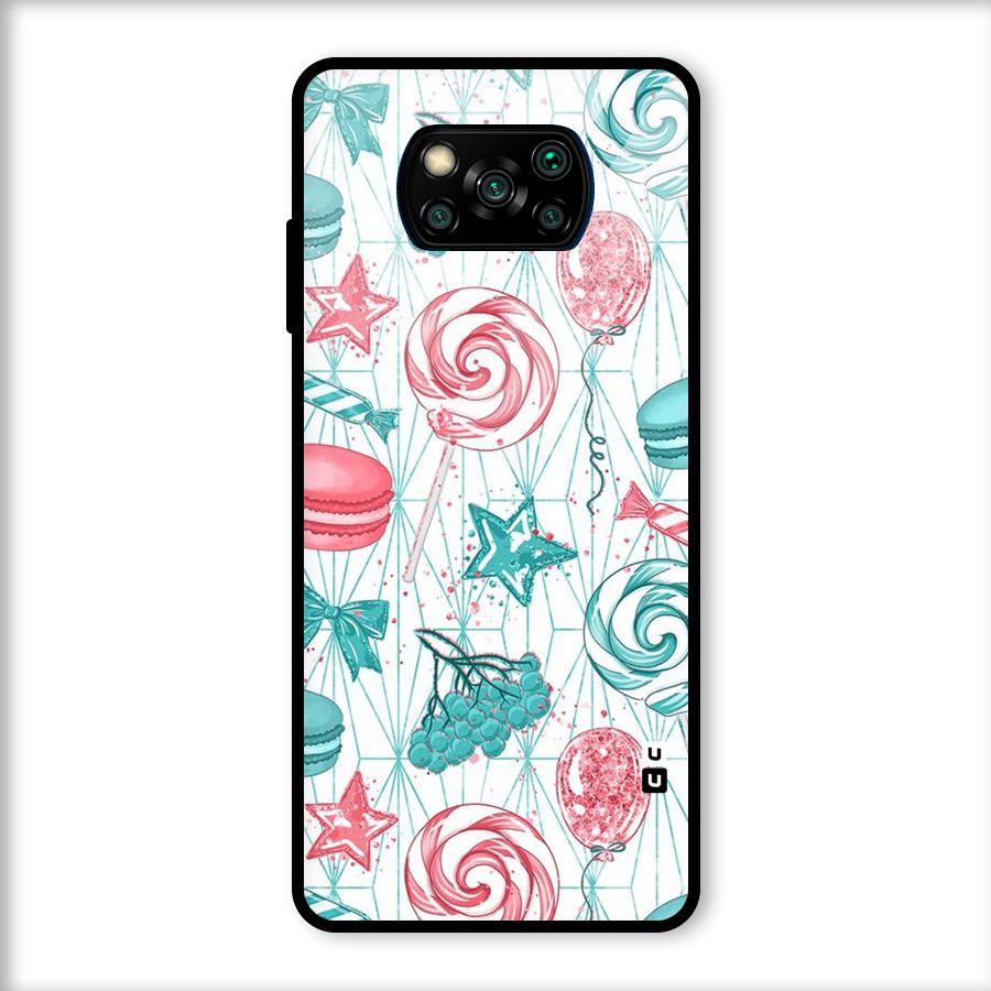 Candies And Macroons Glass Back Case for Poco X3