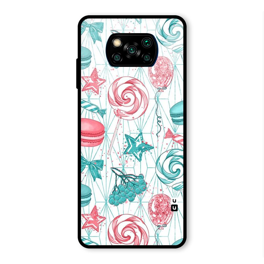 Candies And Macroons Glass Back Case for Poco X3 Pro