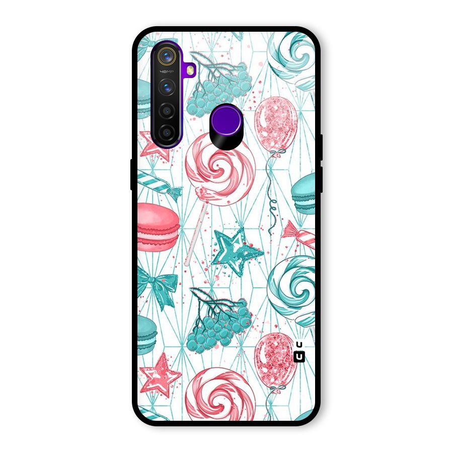 Candies And Macroons Glass Back Case for Realme 5 Pro