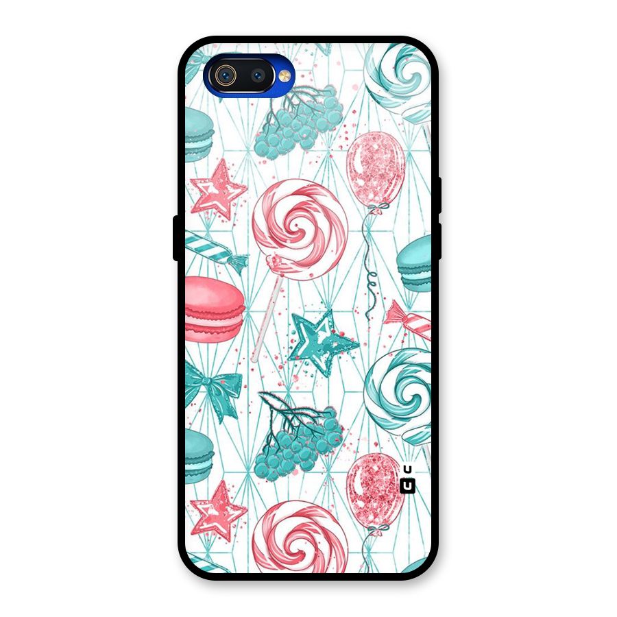 Candies And Macroons Glass Back Case for Realme C2