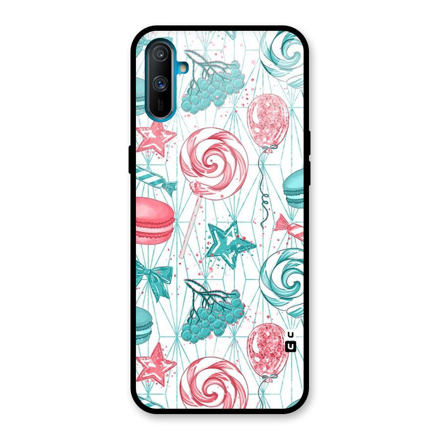 Candies And Macroons Glass Back Case for Realme C3