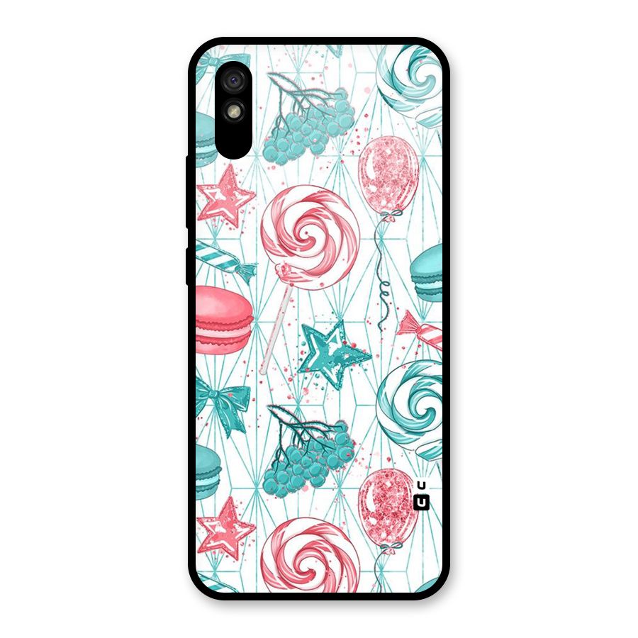 Candies And Macroons Glass Back Case for Redmi 9A