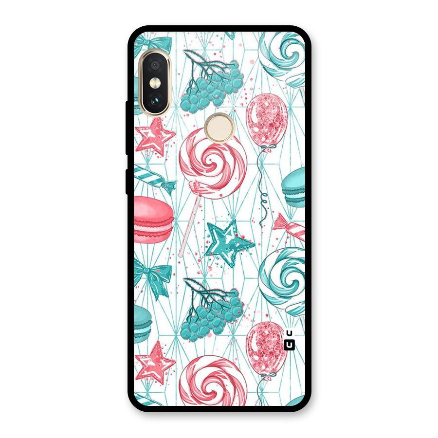 Candies And Macroons Glass Back Case for Redmi Note 5 Pro
