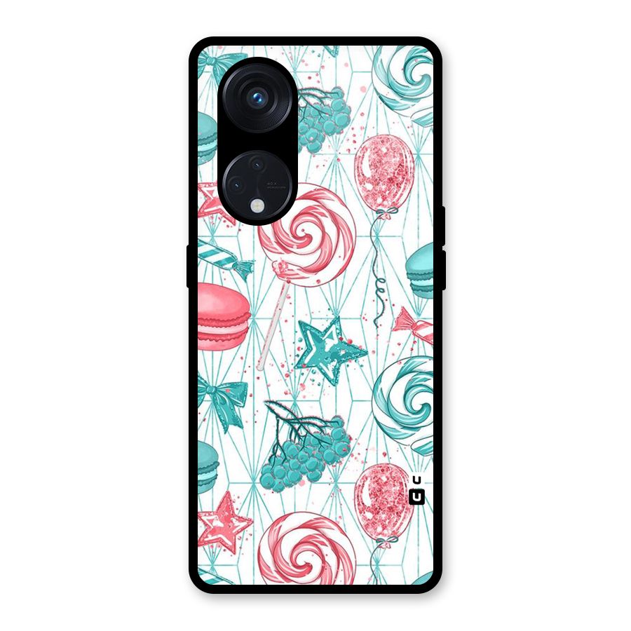 Candies And Macroons Glass Back Case for Reno8 T 5G