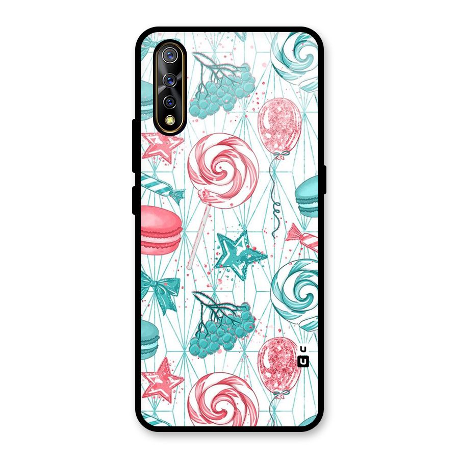 Candies And Macroons Glass Back Case for Vivo S1