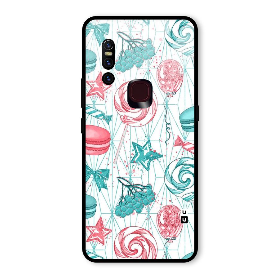Candies And Macroons Glass Back Case for Vivo V15