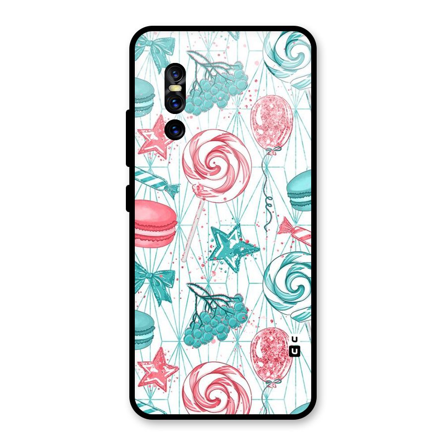 Candies And Macroons Glass Back Case for Vivo V15 Pro