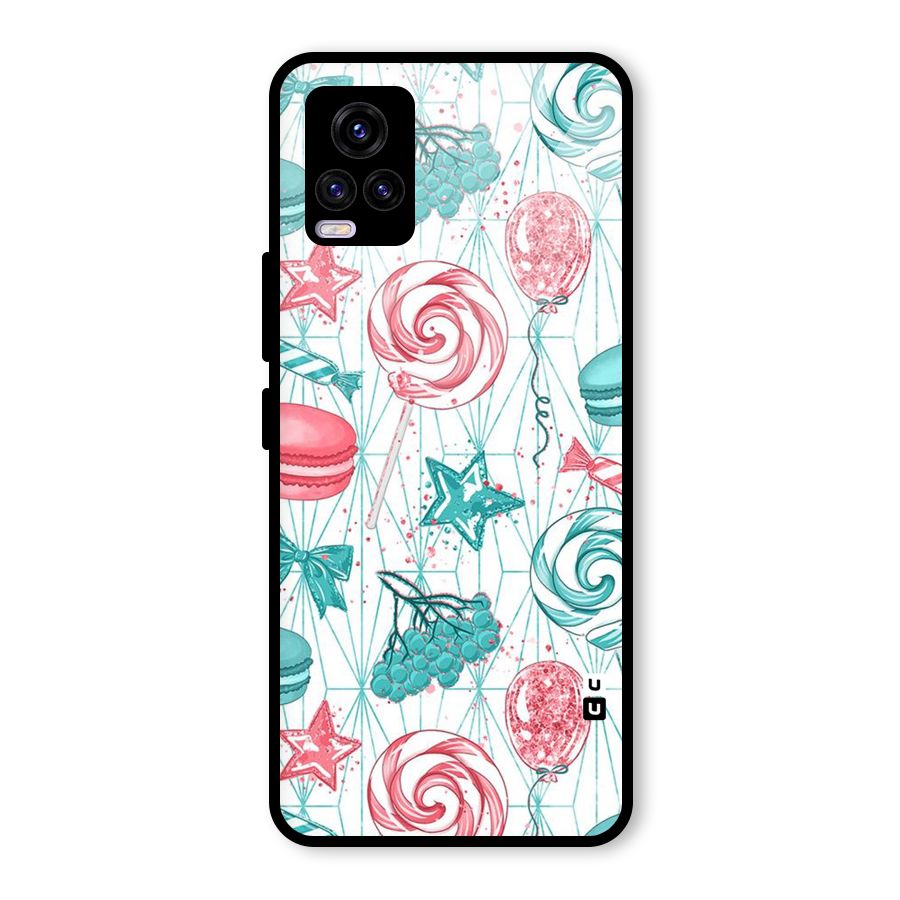 Candies And Macroons Glass Back Case for Vivo V20