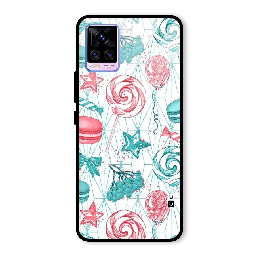 Candies And Macroons Glass Back Case for Vivo V20 Pro