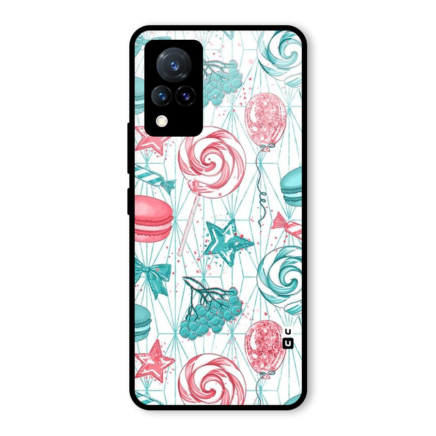 Candies And Macroons Glass Back Case for Vivo V21 5G