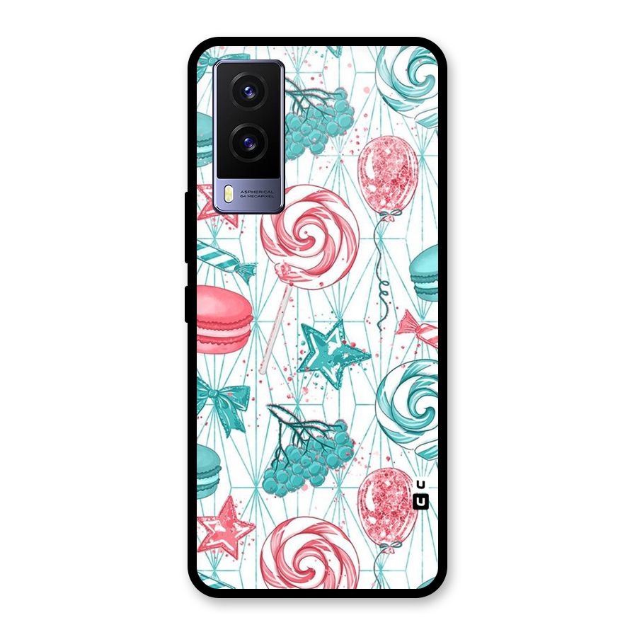 Candies And Macroons Glass Back Case for Vivo V21e 5G