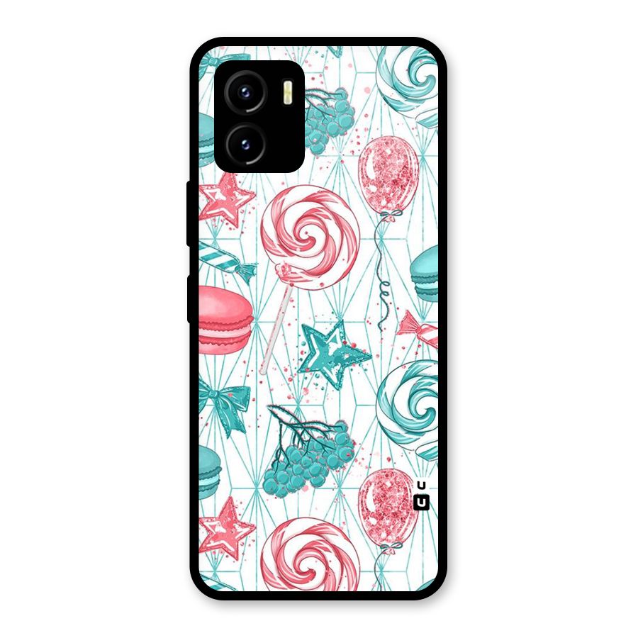 Candies And Macroons Glass Back Case for Vivo Y15s
