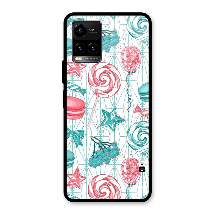Candies And Macroons Glass Back Case for Vivo Y21T