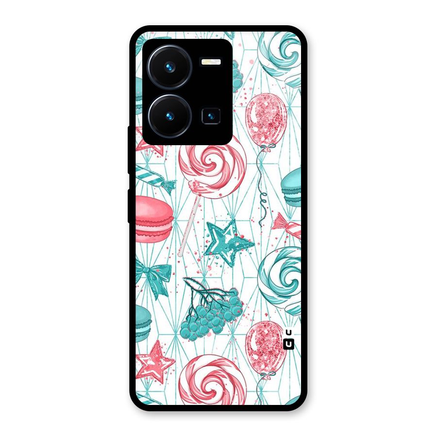 Candies And Macroons Glass Back Case for Vivo Y35