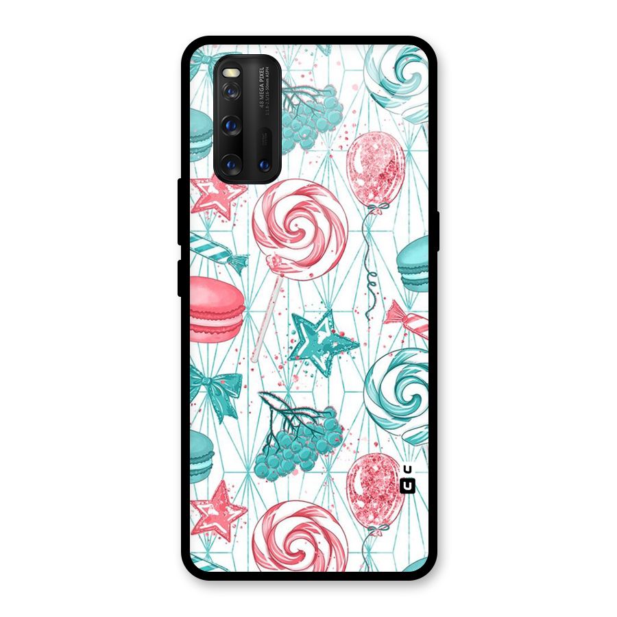 Candies And Macroons Glass Back Case for Vivo iQOO 3
