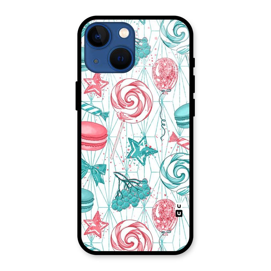 Candies And Macroons Glass Back Case for iPhone 13 Mini