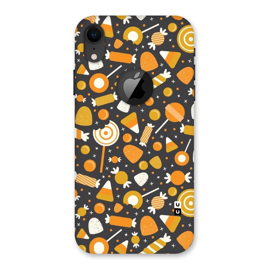 Candies Pattern Back Case for iPhone XR Logo Cut