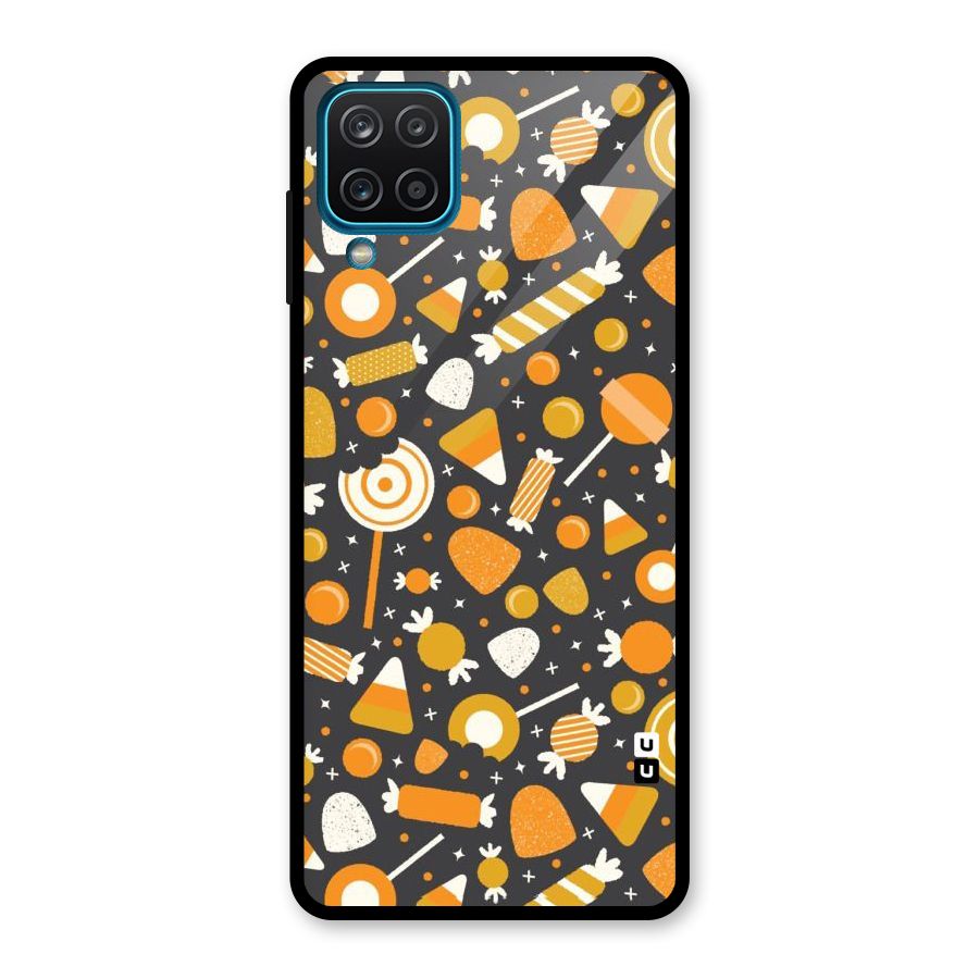 Candies Pattern Glass Back Case for Galaxy A12