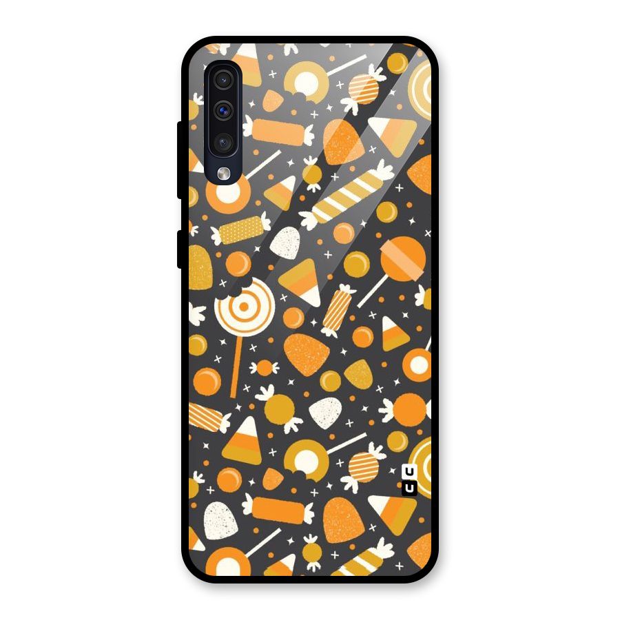 Candies Pattern Glass Back Case for Galaxy A50s