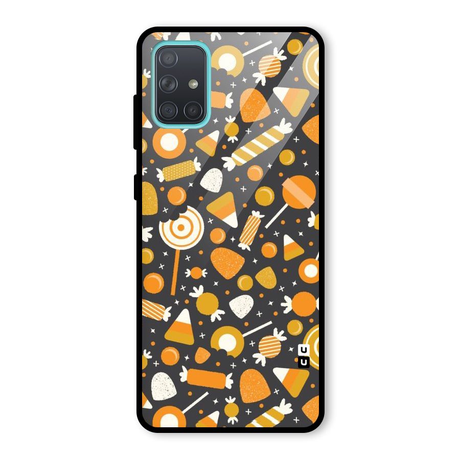 Candies Pattern Glass Back Case for Galaxy A71