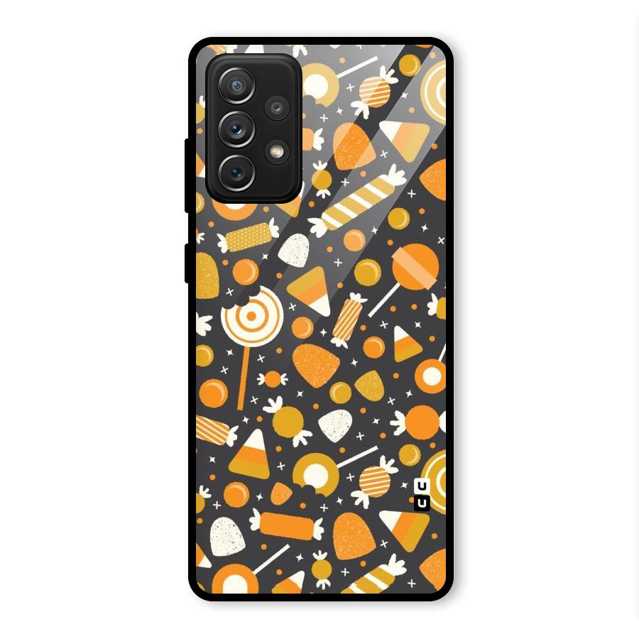 Candies Pattern Glass Back Case for Galaxy A72