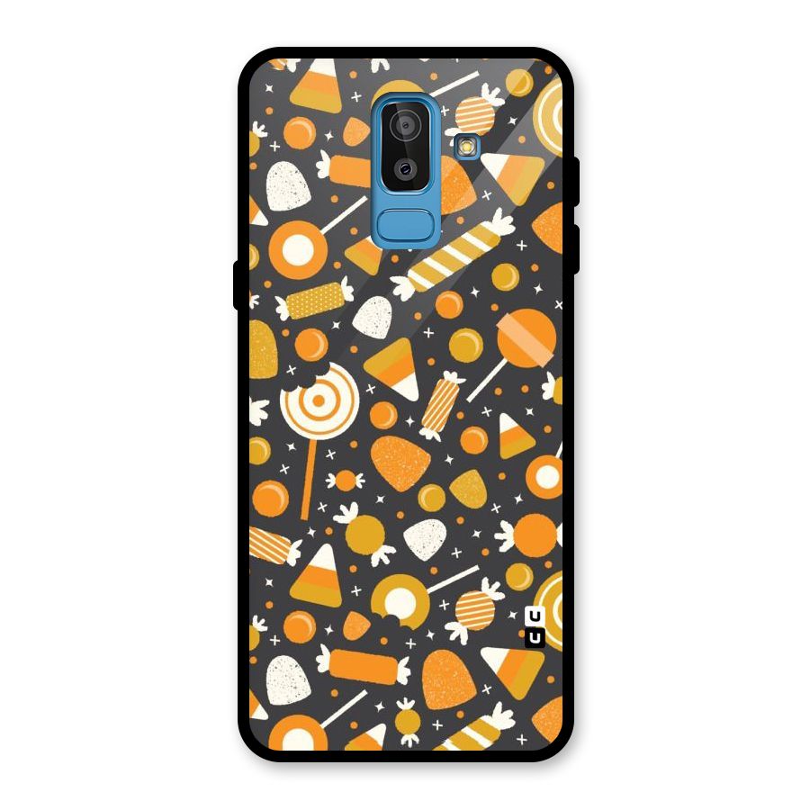 Candies Pattern Glass Back Case for Galaxy J8