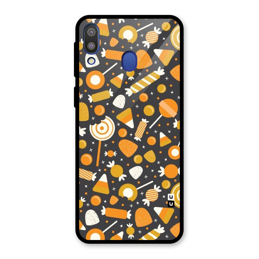 Candies Pattern Glass Back Case for Galaxy M20