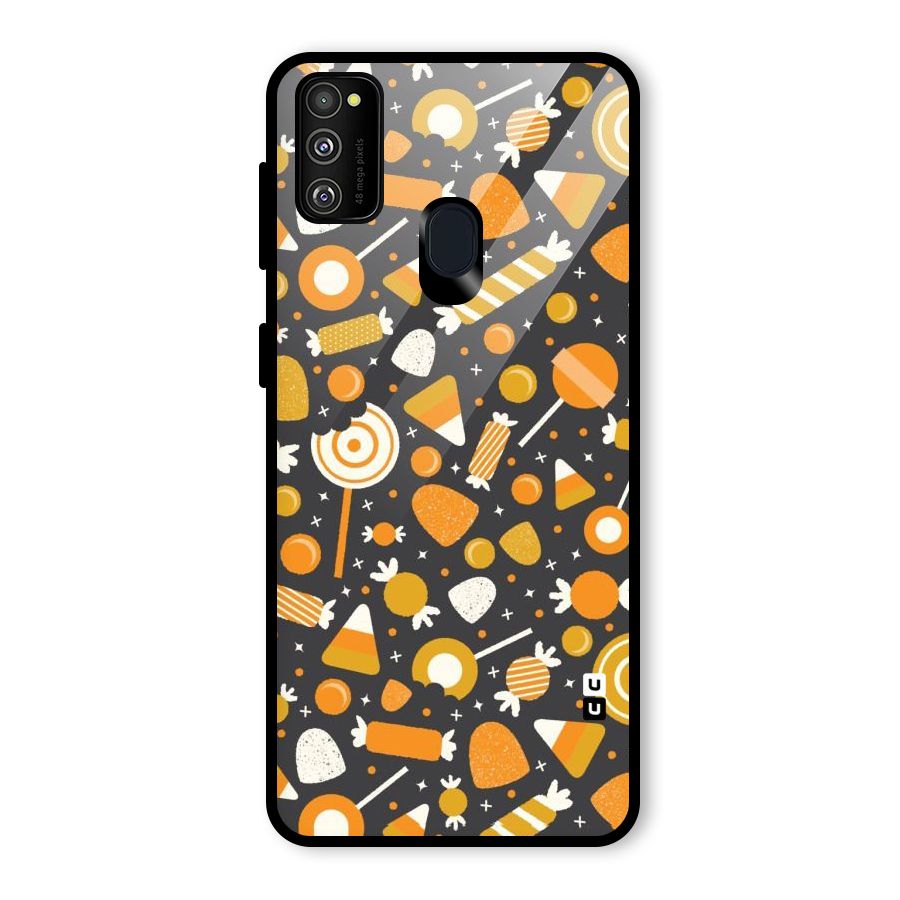 Candies Pattern Glass Back Case for Galaxy M30s