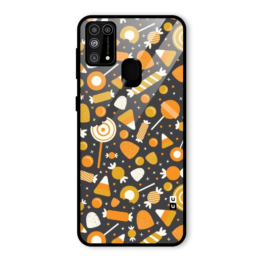 Candies Pattern Glass Back Case for Galaxy M31