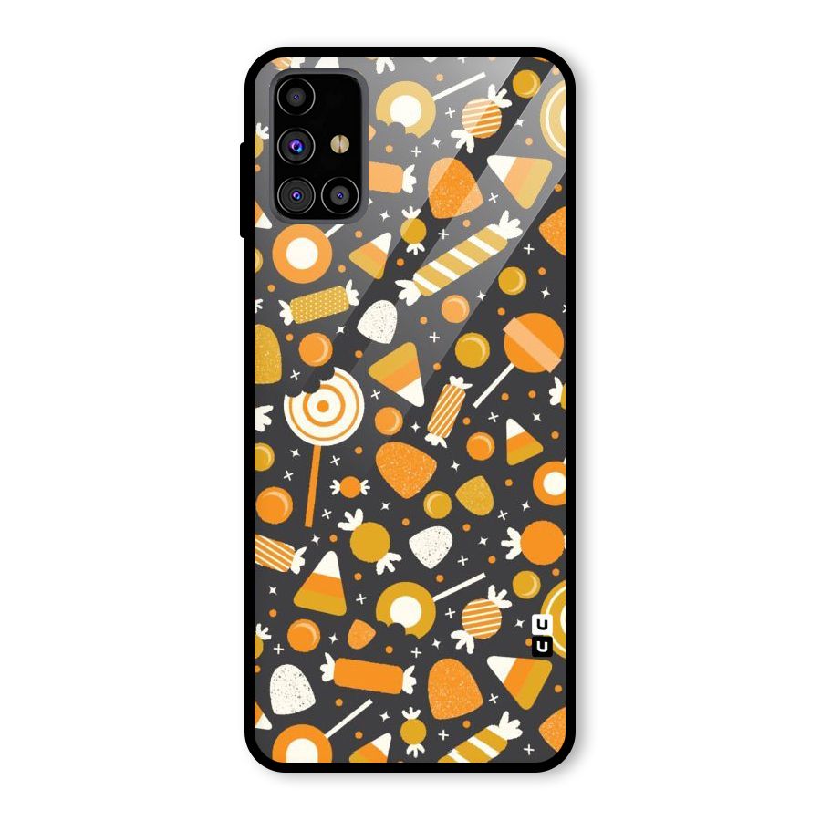 Candies Pattern Glass Back Case for Galaxy M31s